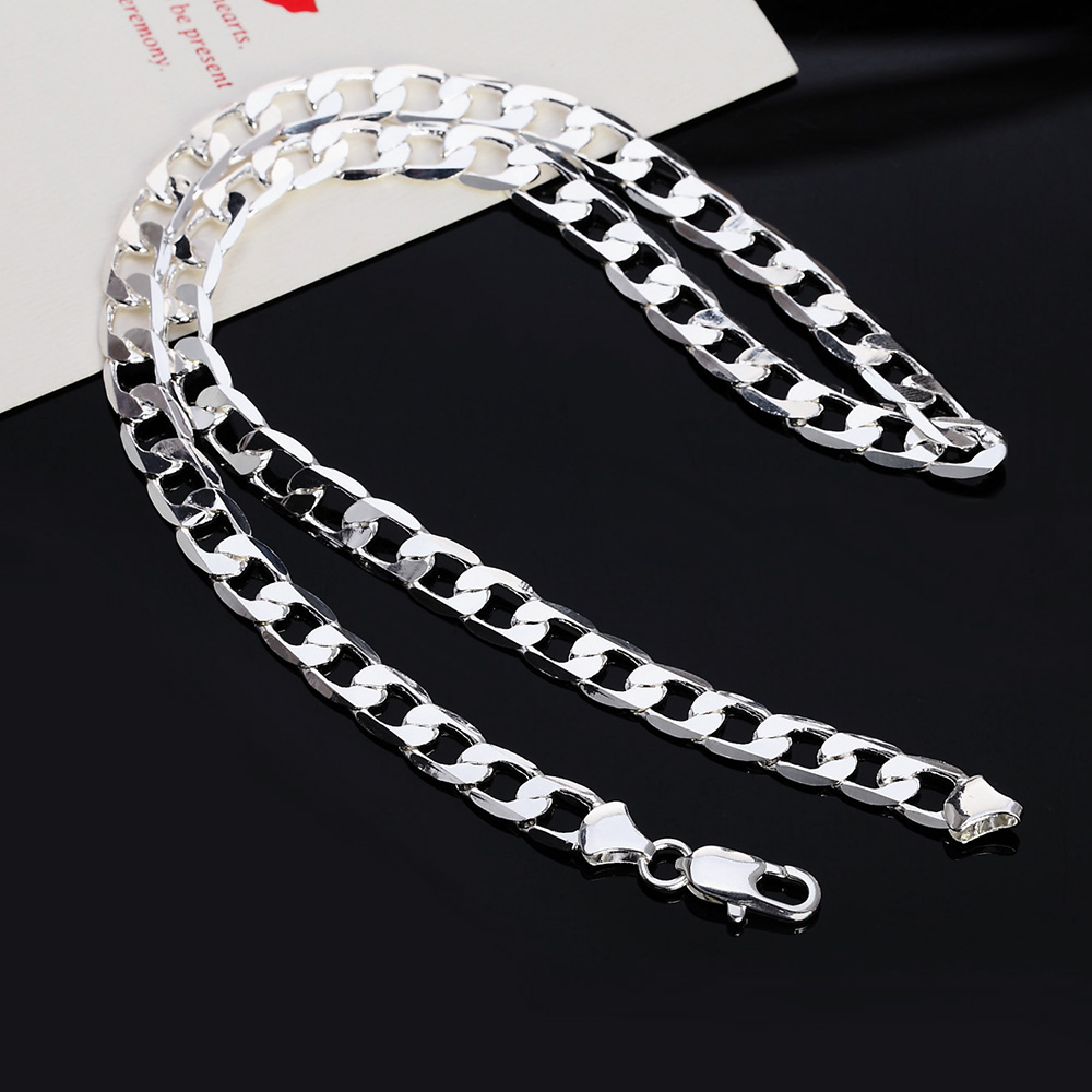 925 Sterling Silver Chain Necklace Men - Penjualan panas kalung rantai Cuban link