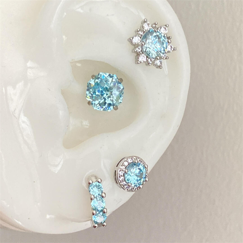 Body Jewelry - 1 buah anting sekrup berlian imitasi