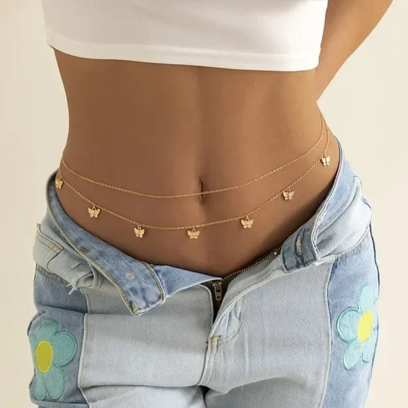 Body Jewelry - Baru Charm seksi dua lapisan rantai