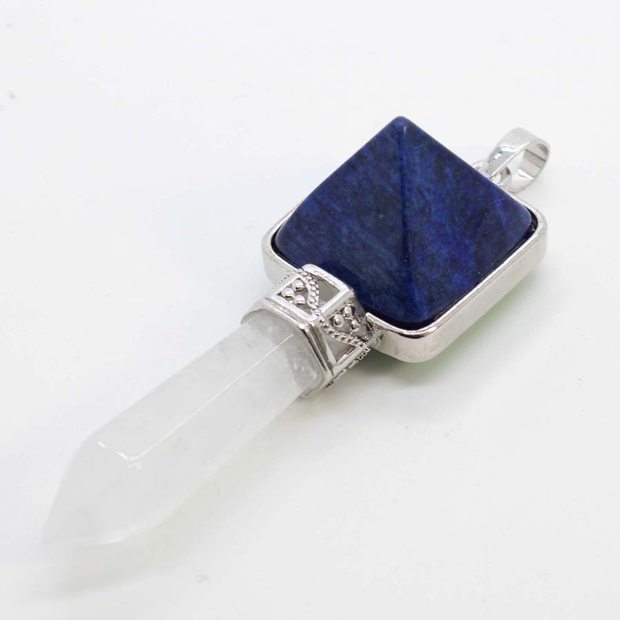 Crystal Pendant Necklace Natural Stone - Liontin Batu Kristal Penyembuhan Alami Bentuk