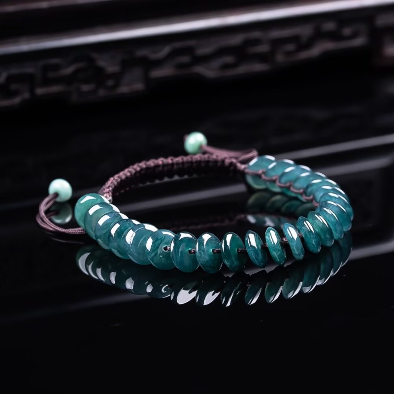 Bracelets - Gelang Manik-manik Abacus Zamrud Biru Alami