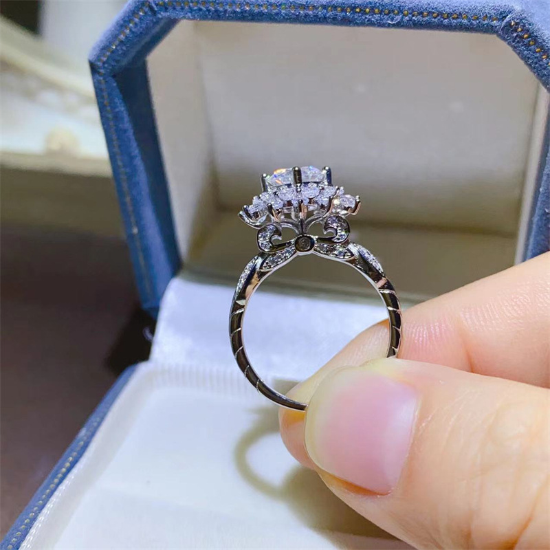 Moissanite Engagement Ring 1 Carat - Cincin berlian moissanite platinum PT950 emas