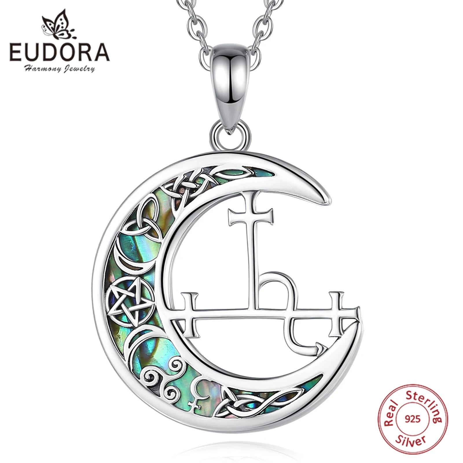 925 Sterling Silver Chain Necklace Men - Eudora 925 perak murni Lilith bulan