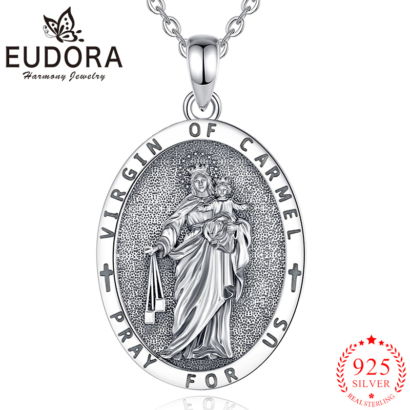925 Sterling Silver Chain Necklace Men - Eudora 925 Perak Murni Kalung Karmel