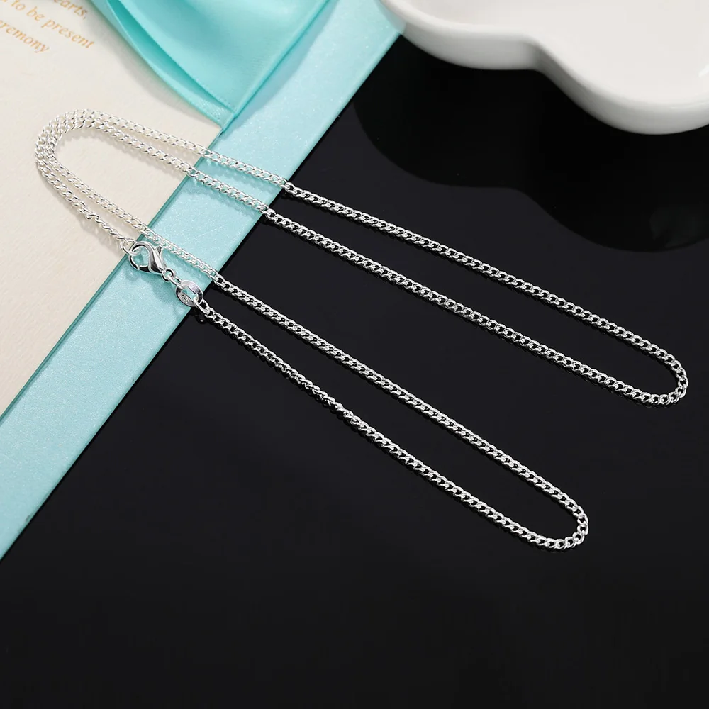 925 Sterling Silver Chain Necklace Men - Kalung Perak Murni 925 16/18/20/22/24/26/28/30 Inci