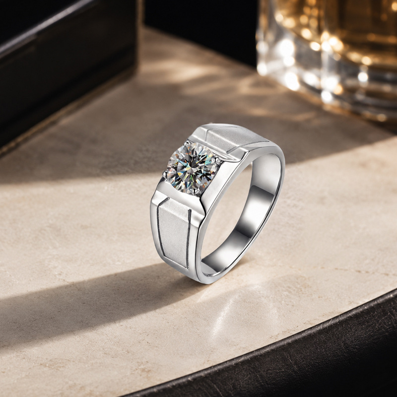 Cincin perak sterling S925 yan - Moissanite Engagement Ring 1 Carat ulasan dan harga