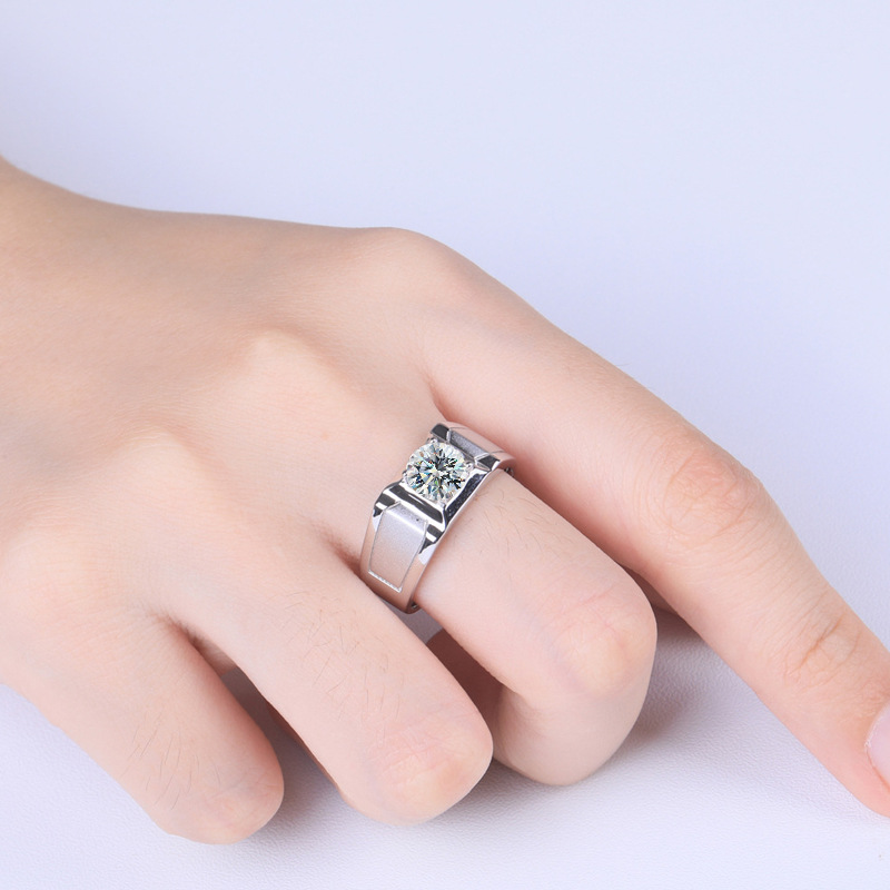 Cincin perak sterling S925 yan - Moissanite Engagement Ring 1 Carat ulasan dan harga