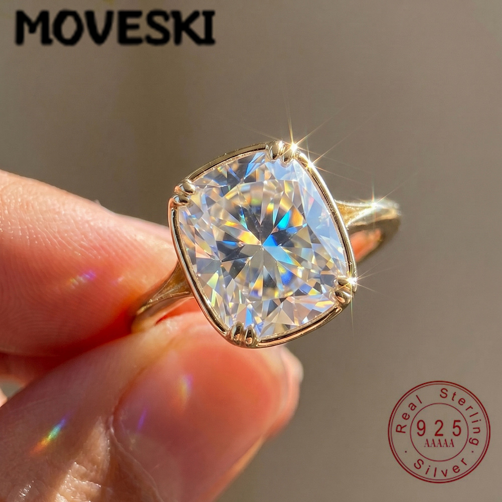 Cincin Moissanite Perak Sterli - Moissanite Engagement Ring 1 Carat ulasan dan harga