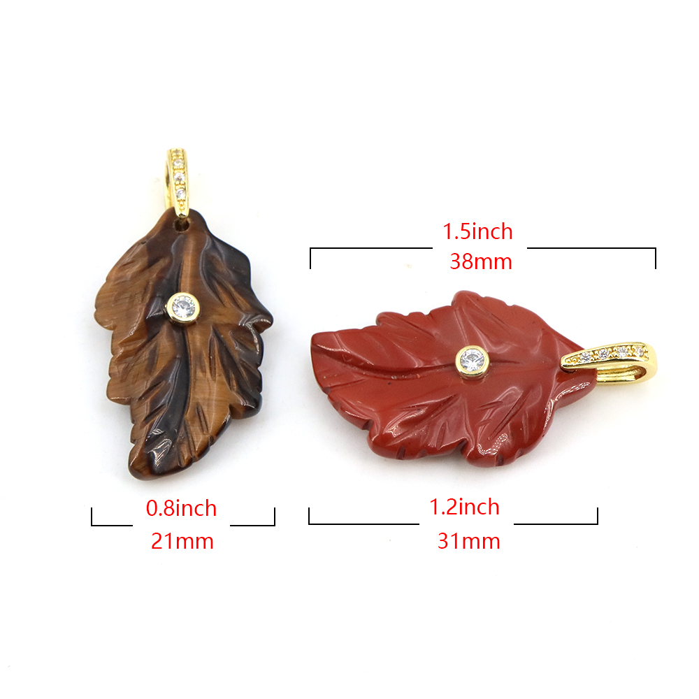 Daun Kristal Batu Alam dengan  - Crystal Pendant Necklace Natural Stone ulasan dan harga
