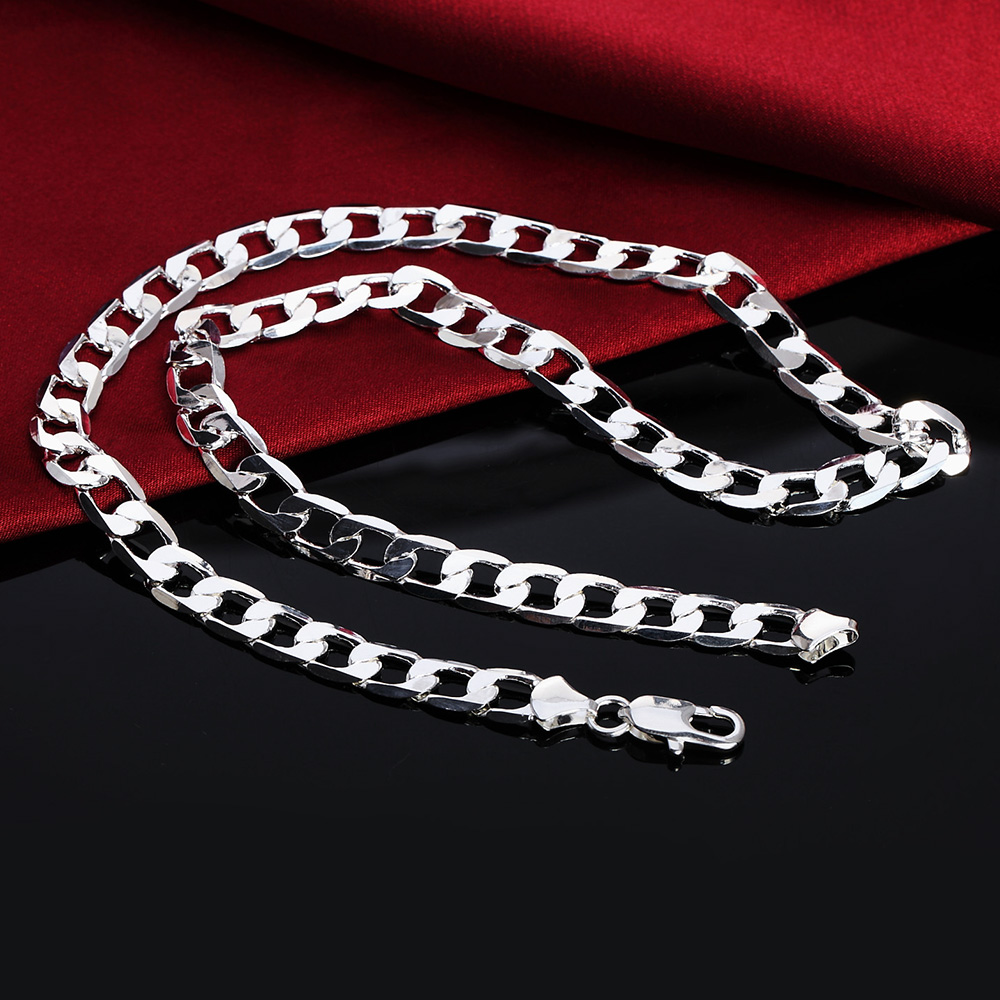 Penjualan panas kalung rantai  - 925 Sterling Silver Chain Necklace Men ulasan dan harga