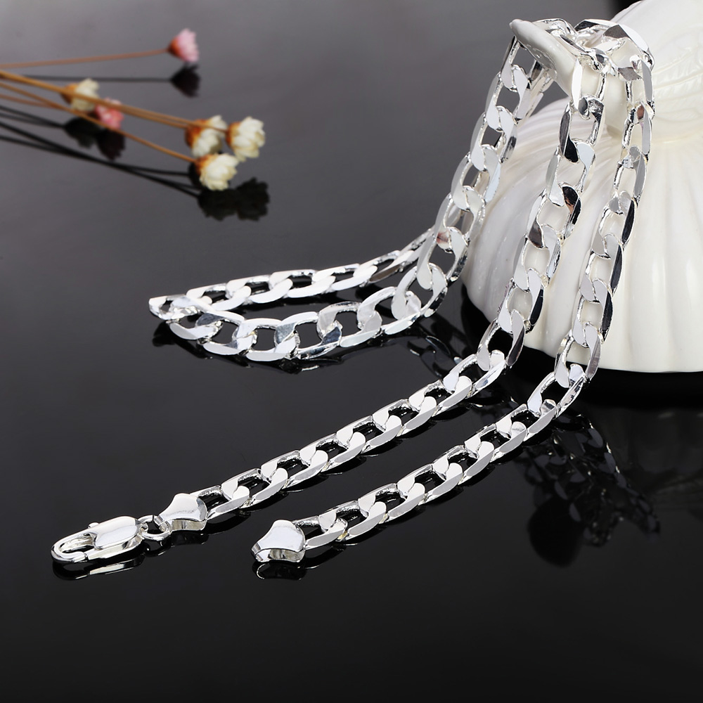Penjualan panas kalung rantai  - 925 Sterling Silver Chain Necklace Men ulasan dan harga