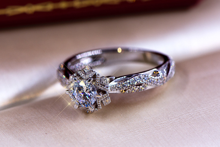 Cincin Perak Sterling S925 Hol - Moissanite Engagement Ring 1 Carat ulasan dan harga