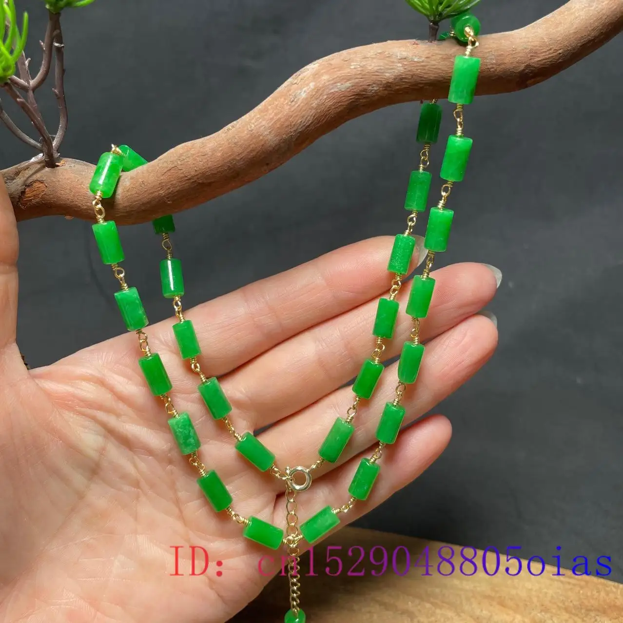 Kalung Manik-manik Giok Hijau  - Necklaces ulasan dan harga