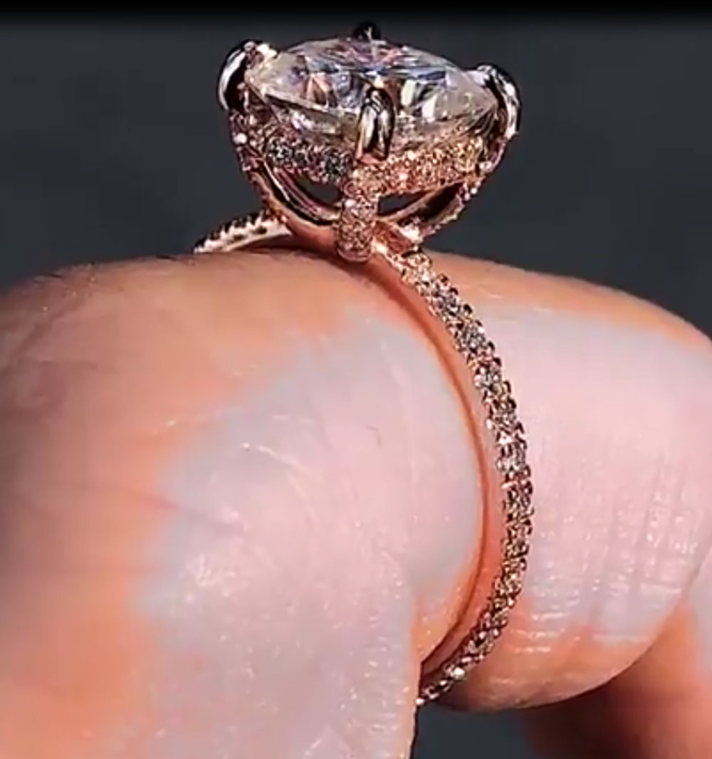 Cincin Pernikahan Wanita Emas  - Moissanite Engagement Ring 1 Carat ulasan dan harga