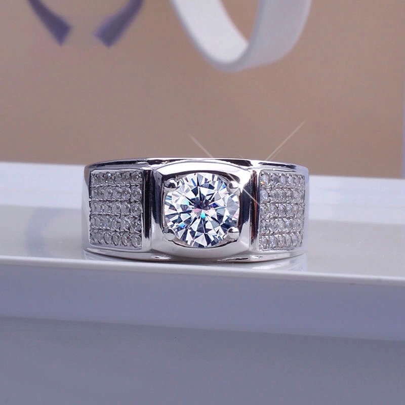 Baru Empat Cakar Simulasi Mois - Moissanite Engagement Ring 1 Carat ulasan dan harga