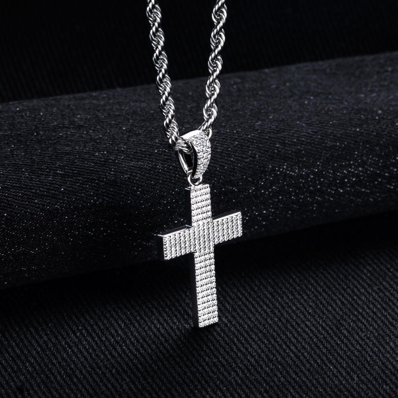MossanRappr Moissanite Bling C - 925 Sterling Silver Chain Necklace Men ulasan dan harga