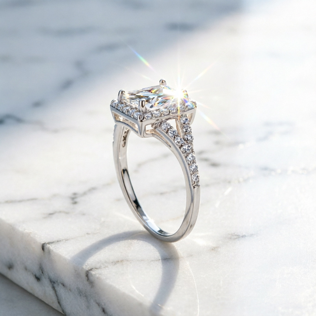 Cincin moissanite 1 karat berb - Moissanite Engagement Ring 1 Carat ulasan dan harga