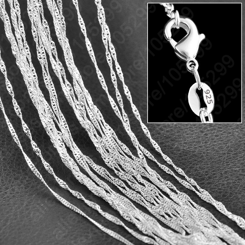 Kalung rantai gelombang air pe - 925 Sterling Silver Chain Necklace Men ulasan dan harga