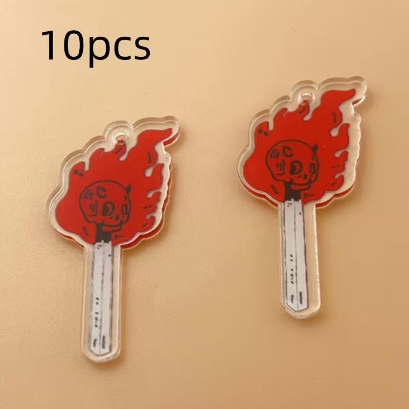 10 buah liontin tengkorak akri - Earrings ulasan dan harga
