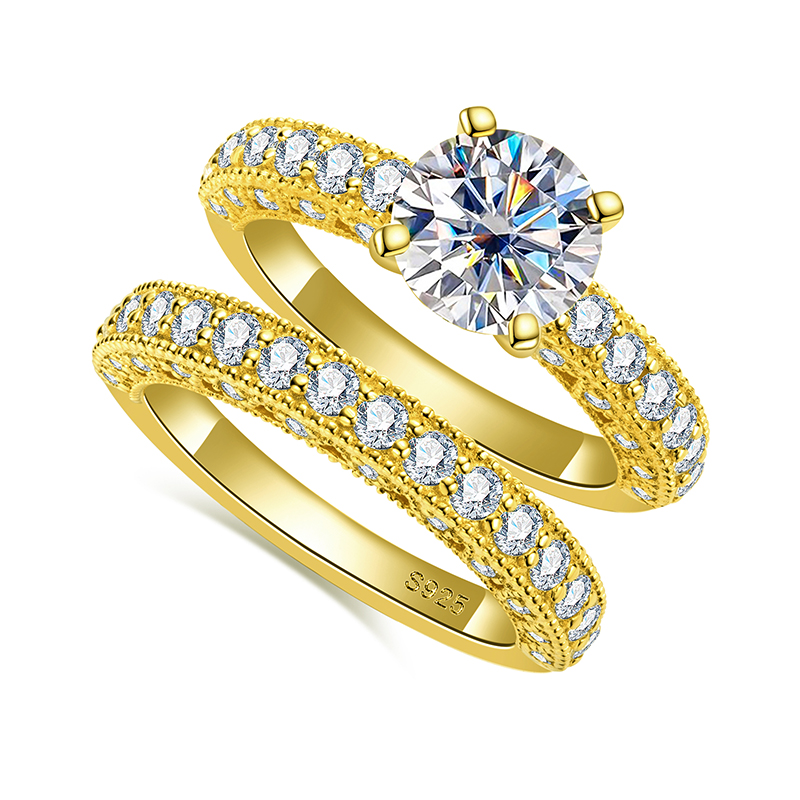 Set Cincin Untuk Wanita Perak  - Moissanite Engagement Ring 1 Carat ulasan dan harga
