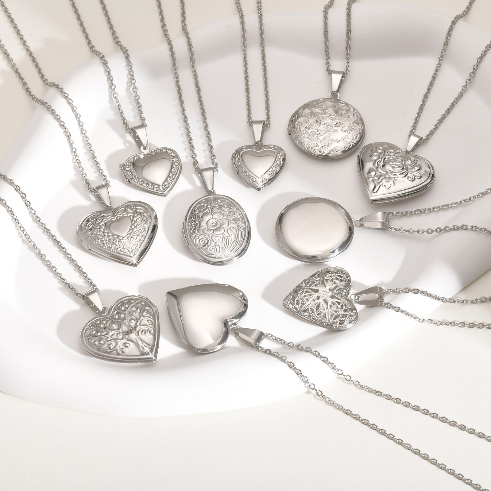 Vnox Kalung Liontin Foto Hati  - Heart Locket Necklace Photo ulasan dan harga