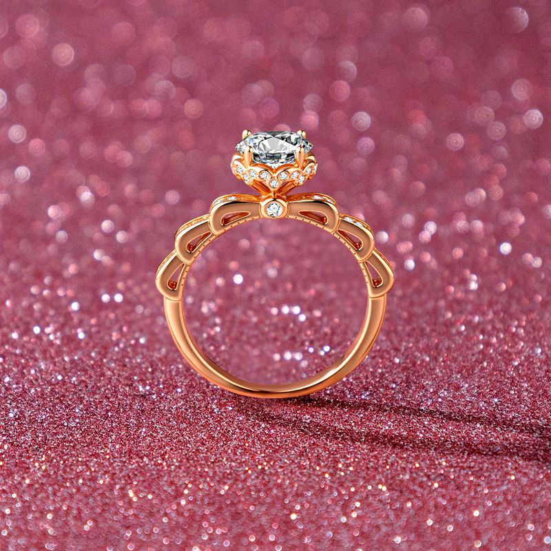 Hadiah Liburan Cincin Buket Em - Moissanite Engagement Ring 1 Carat ulasan dan harga