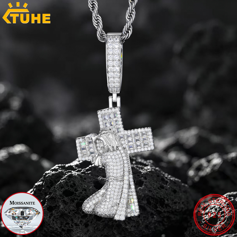 Liontin Salib Yesus Baru TUHE  - 925 Sterling Silver Chain Necklace Men ulasan dan harga