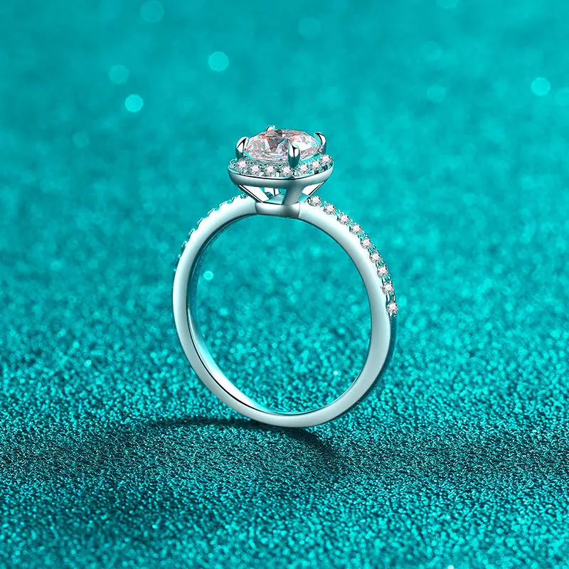 Cincin Moissanite Perak Sterli - Moissanite Engagement Ring 1 Carat ulasan dan harga