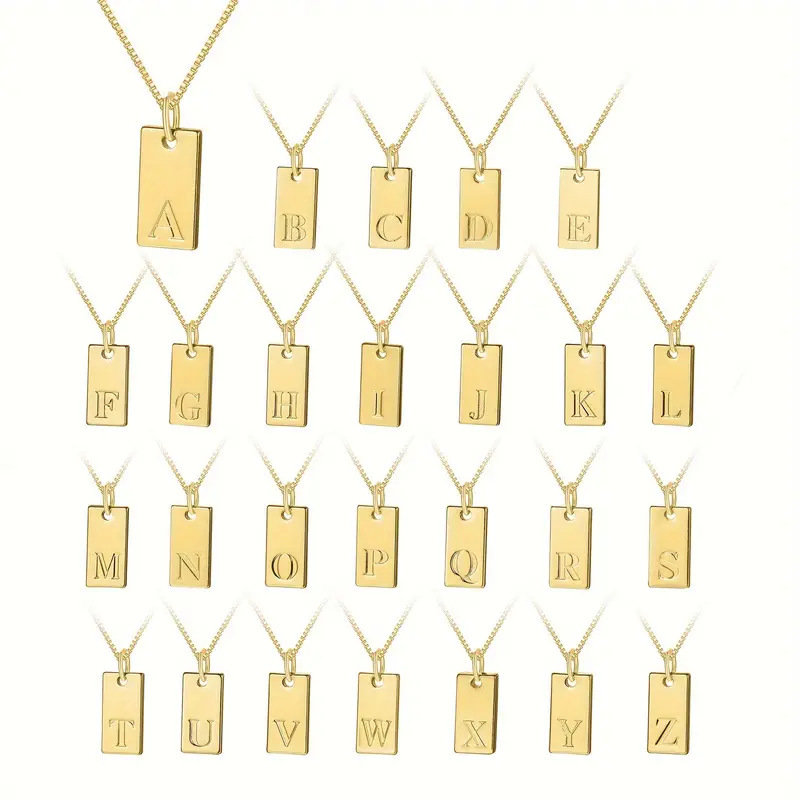 Kalung liontin label huruf awa - Initial Letter Necklace 18K Gold ulasan dan harga